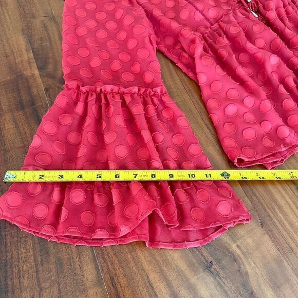 Soft Surroundings Besito Blouse red polka dot bell sleeve sz M - Picture 10 of 15